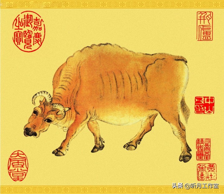 五牛图唐韩滉纯银纪念币2009,唐韩滉五牛图作品分析