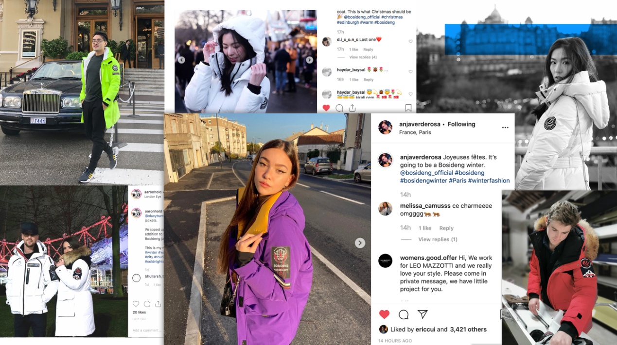 ins女网红打call,ins网红红色羽绒服