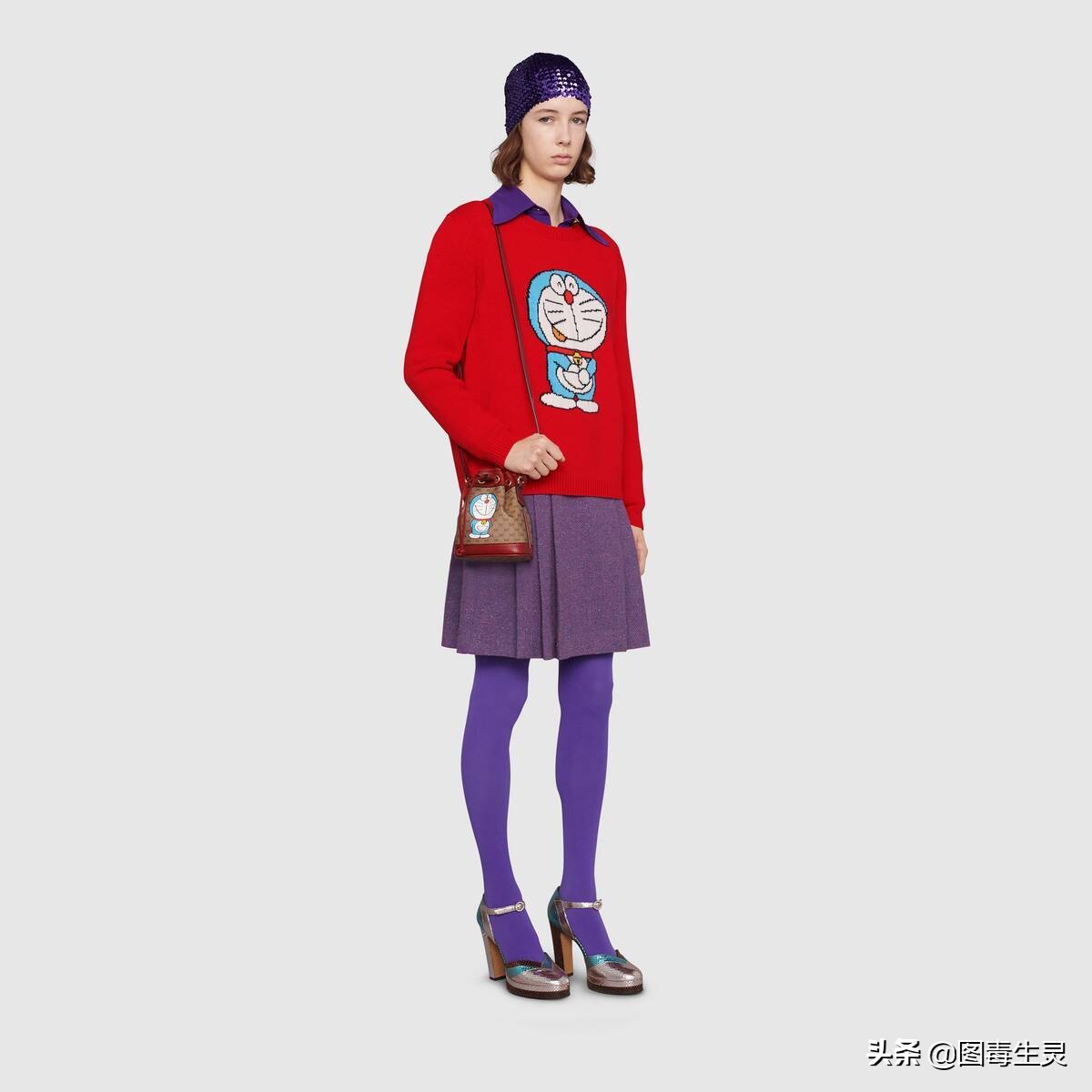 蓝胖子哆啦a梦的图片,哆啦a梦古驰联名蓝胖子