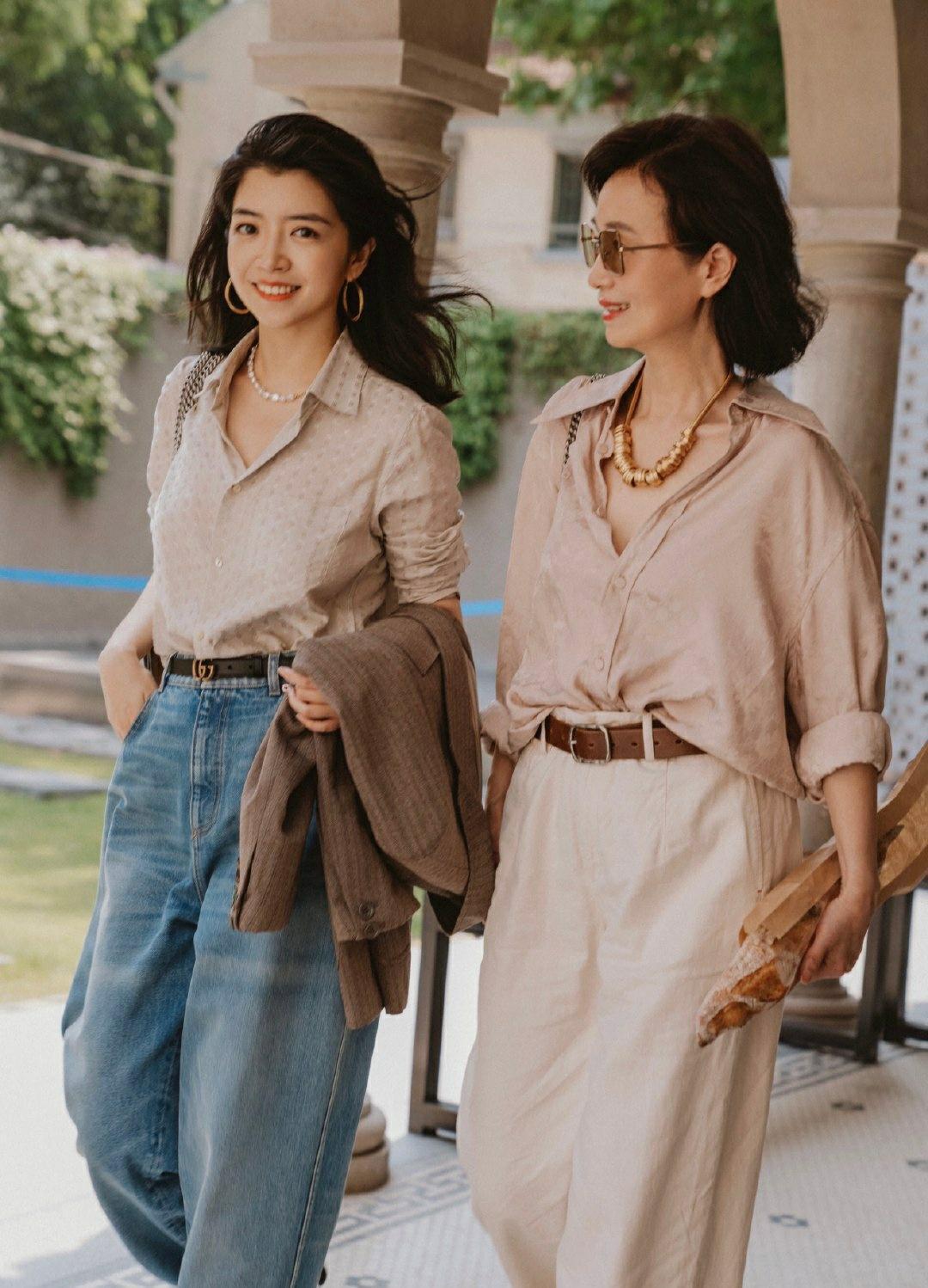 三木母女同款夏装,三木神仙母女穿搭