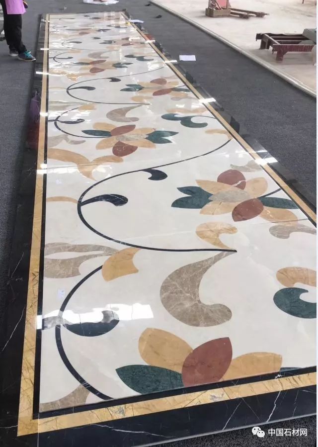 石材水刀加工方法,地面玄关石材水刀拼花效果图