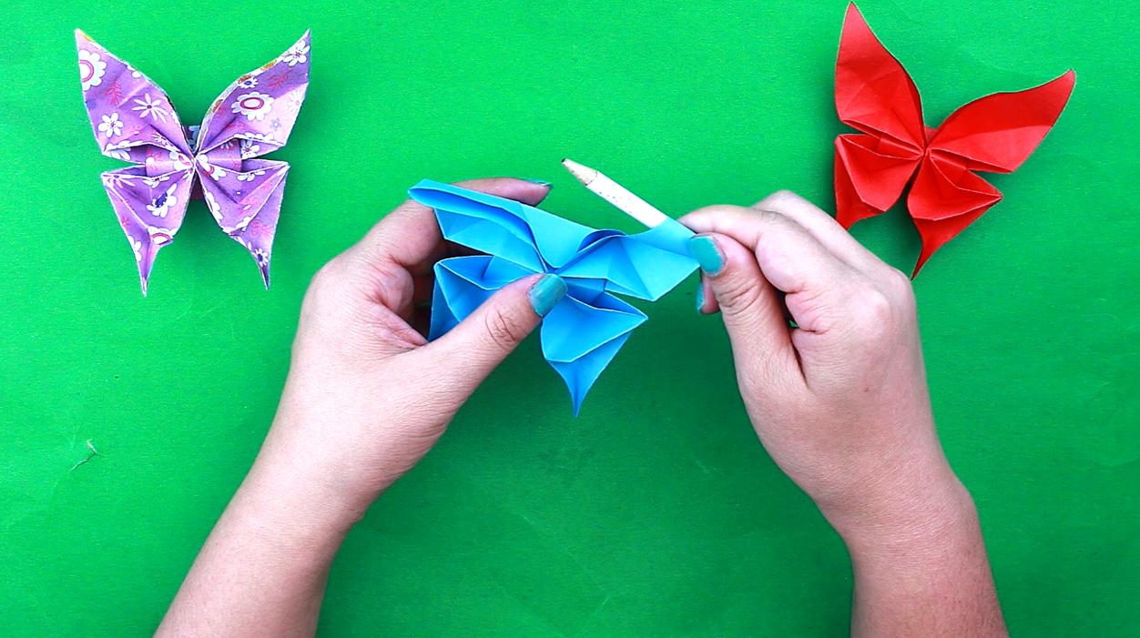 一张纸折蝴蝶花,蝴蝶折纸超高难度凤尾蝶