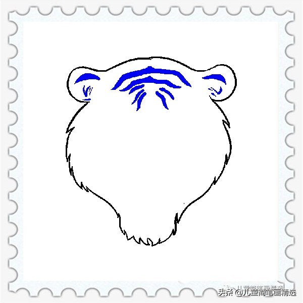 儿童绘画老虎头的简笔画,儿童简笔画老虎简单画法