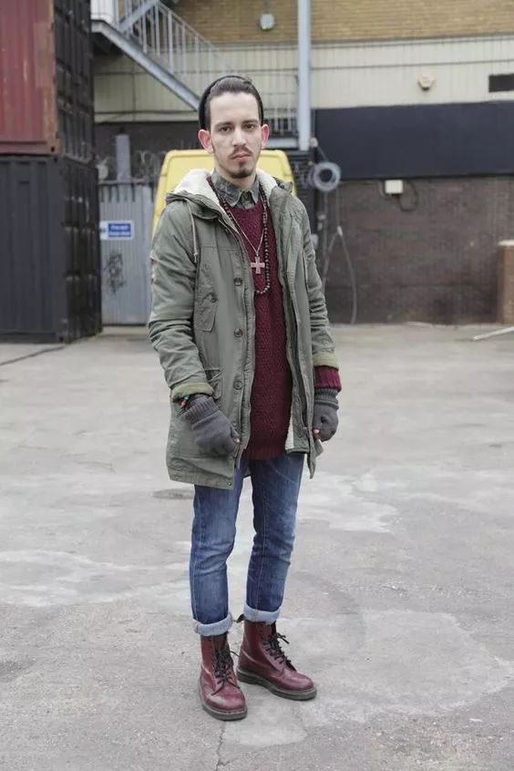 男士工装靴秋冬款,秋冬男士百搭时装靴