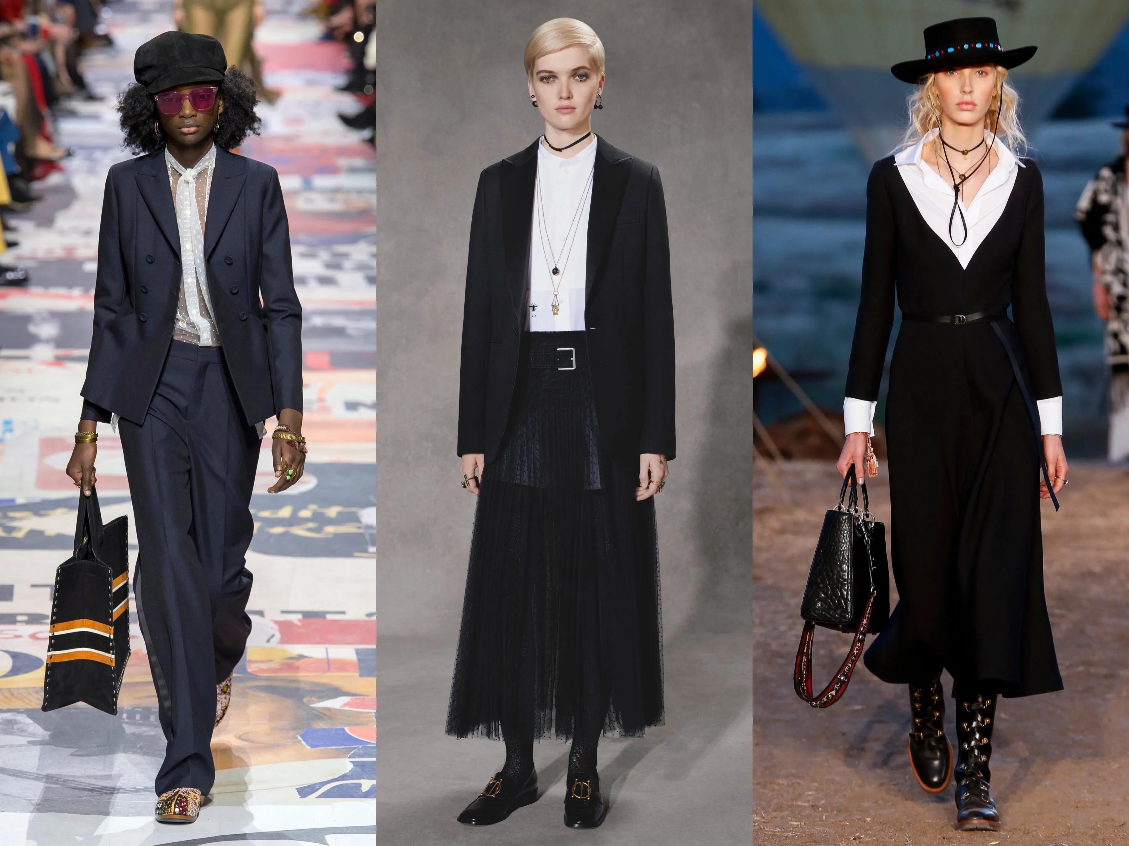 dior白衬衫搭配千鸟格半裙,dior白衬衣搭配男