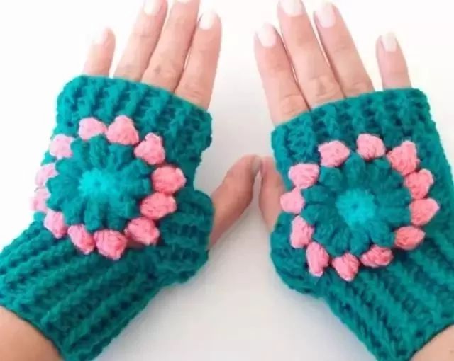 手钩玫瑰花手套教程,漂亮的手套钩法