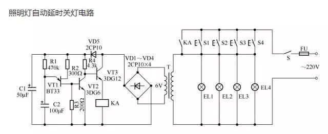 声控及三个开关控制一盏灯怎么连接线路？30种常见照明控制原理图