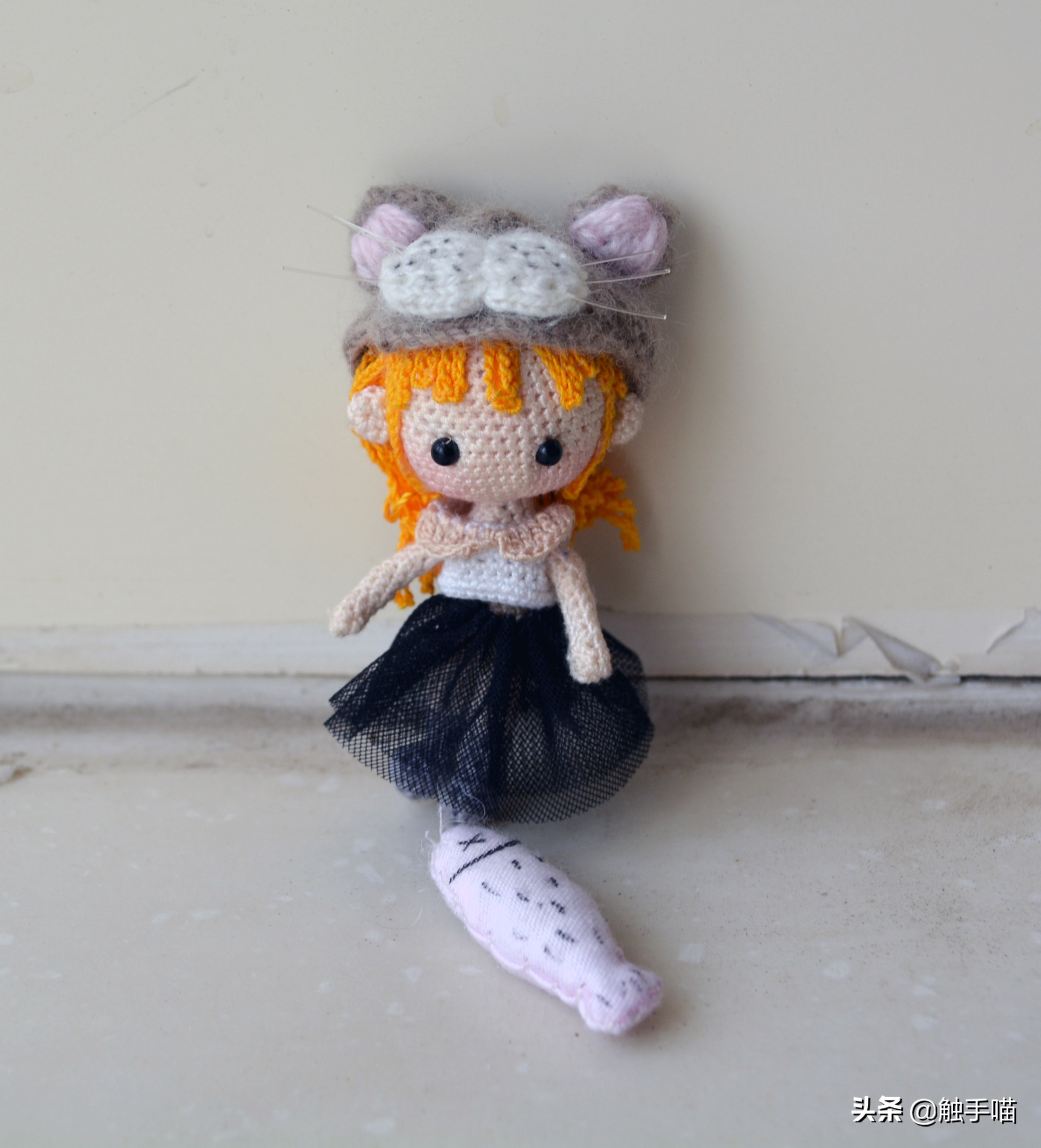 我的第一个迷你微钩娃娃——猫小点