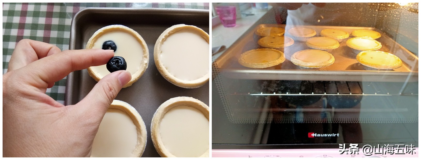 蛋挞里面加蔓越莓,超好吃的葡式蛋挞底部酥脆