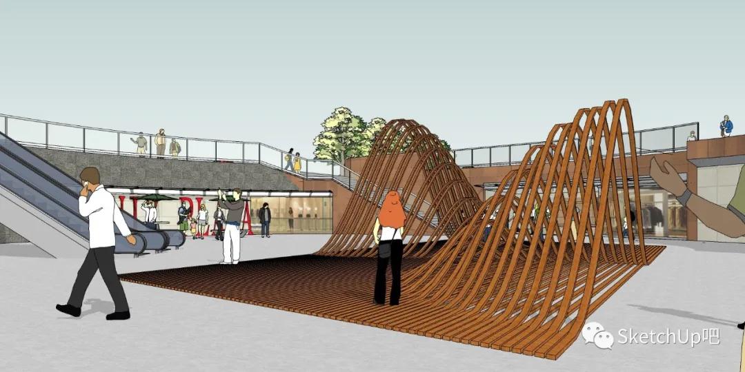 su曲面建模,su四坡屋顶建模