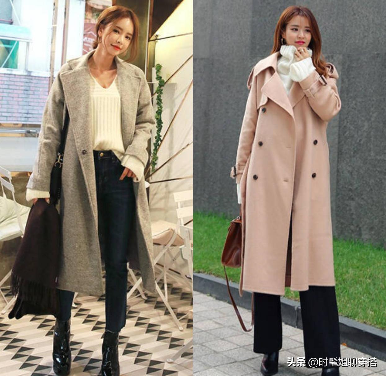 韩国女生穿大衣,韩国女生真的好会穿搭