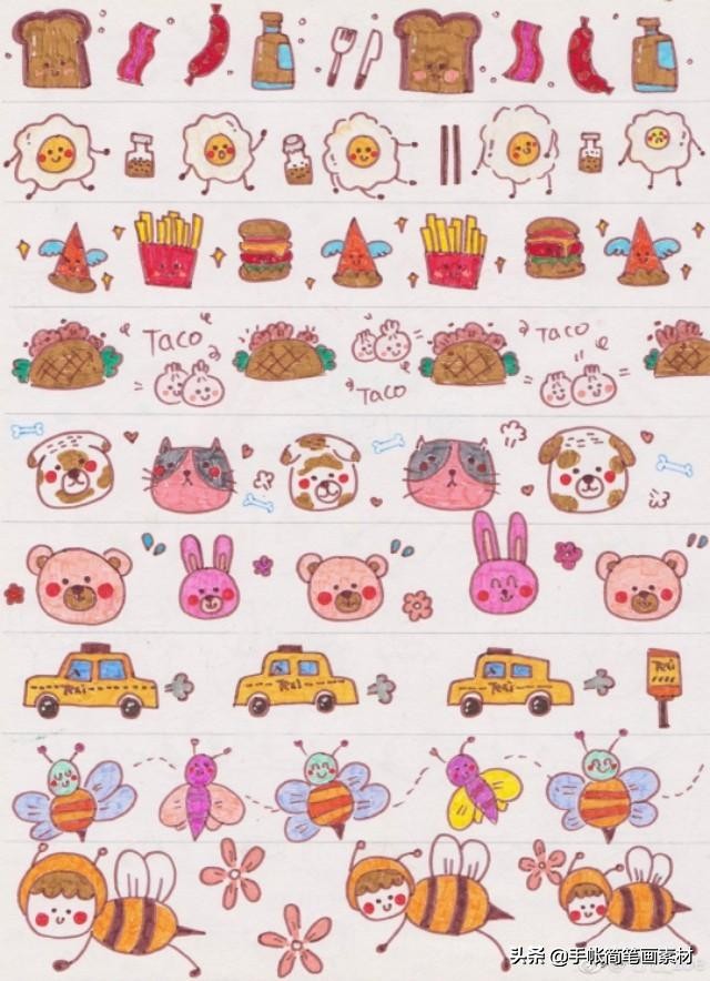 手绘山边框简笔画,大树边框简笔画手绘