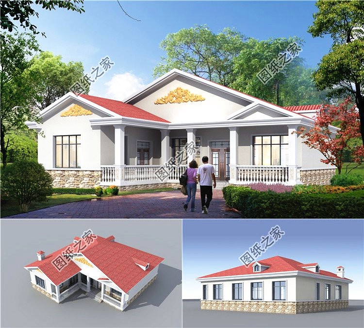 7字型一层别墅,16米x7米一层别墅