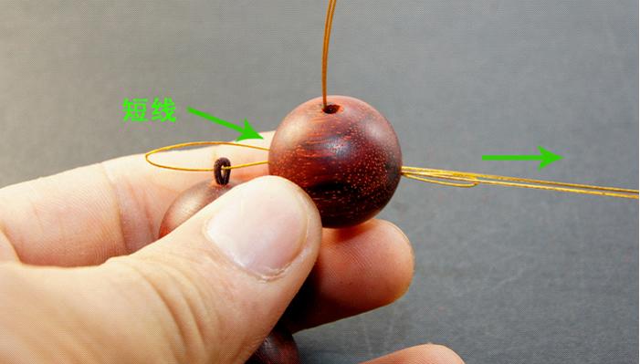 单绳串珠间隔打结方法教程,单绳串珠打结的方法