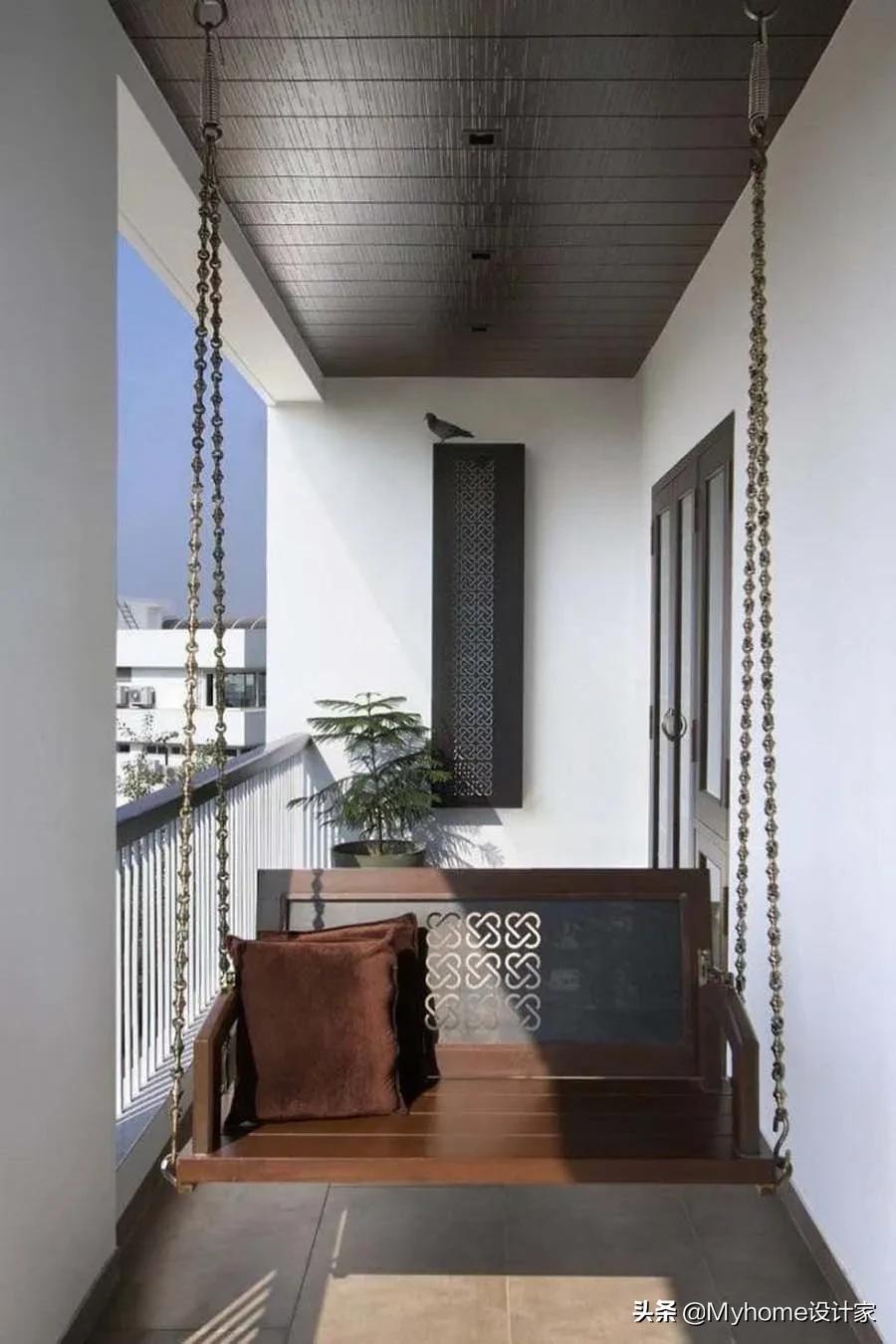 设计师家高颜值阳台极简设计,不靠墙大阳台怎么设计