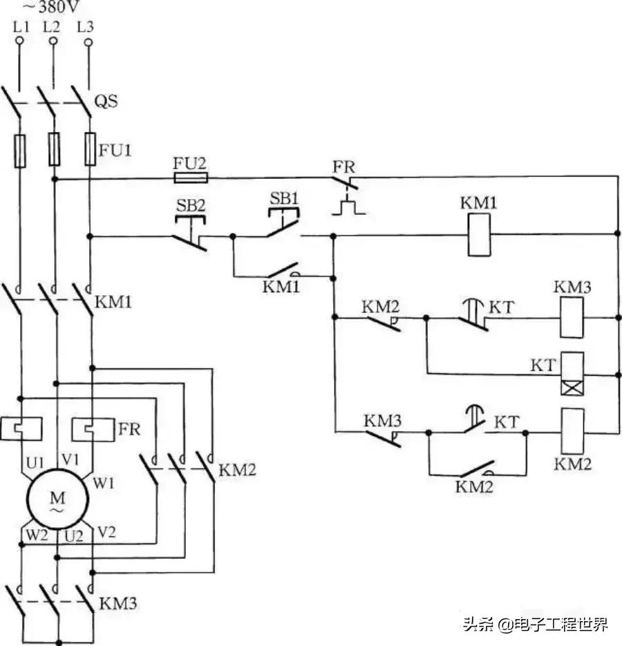电动机星形和三角形接法降压启动,220v电机可以降压启动电路图