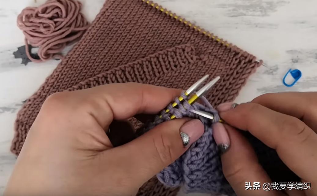 从下往上织暗口袋怎样编织,织口袋的教程