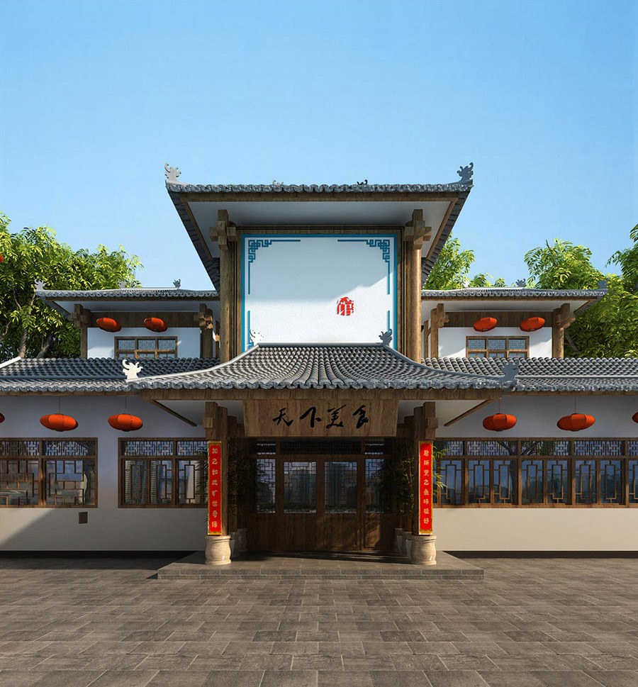 酒店门头门脸设计效果图,门面门头设计效果图大全