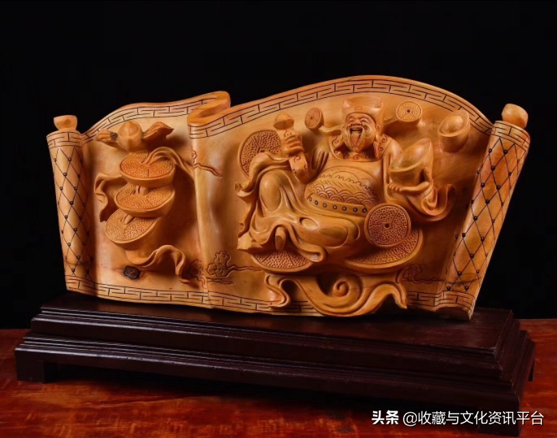 财神爷佛像崖柏正规版,太行崖柏陈化料摆件