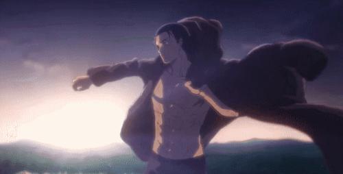 三笠艾伦和阿明,三笠第一次看见艾伦变巨人