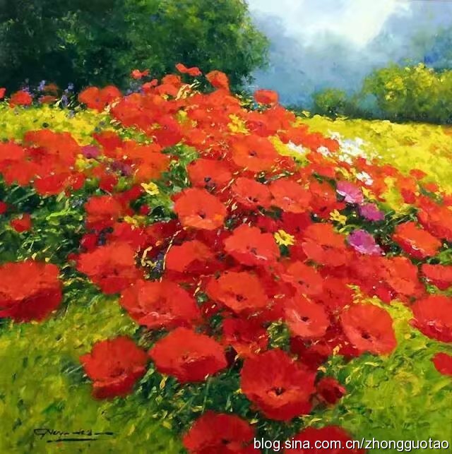 欧洲海滩风景油画作品欣赏,欧洲经典田园油画高清作品图