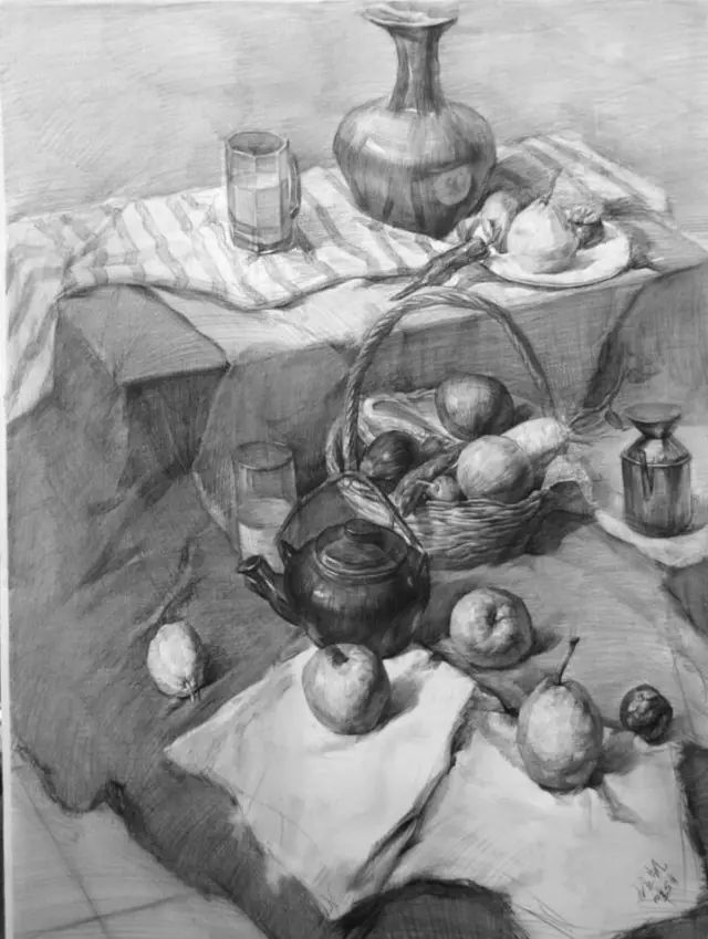 素描衬布的画法和步骤,你掌握了平面图的绘画方法了吗