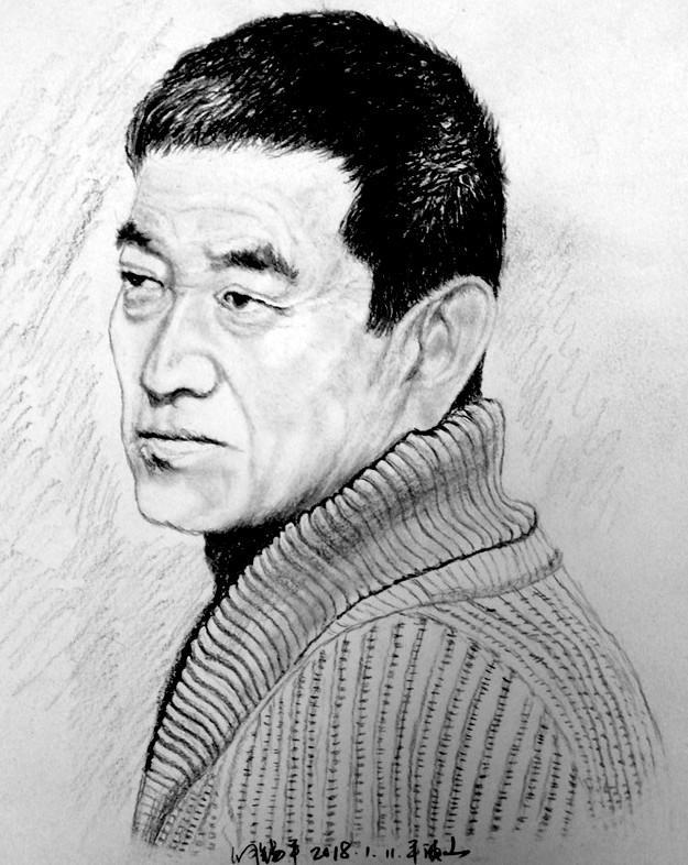 碳铅素描,明星彩铅素描画像图片