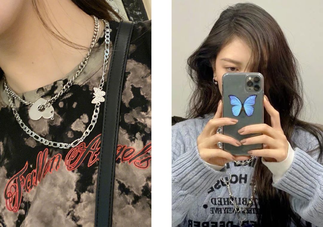 童年饰品金蝴蝶,童年土味发饰效果图