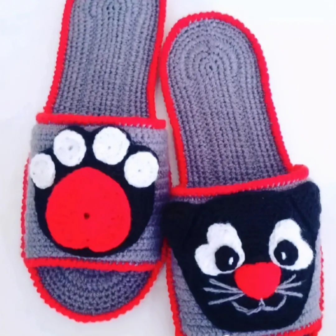 钩编拖鞋花式,教你钩织漂亮的大人拖鞋