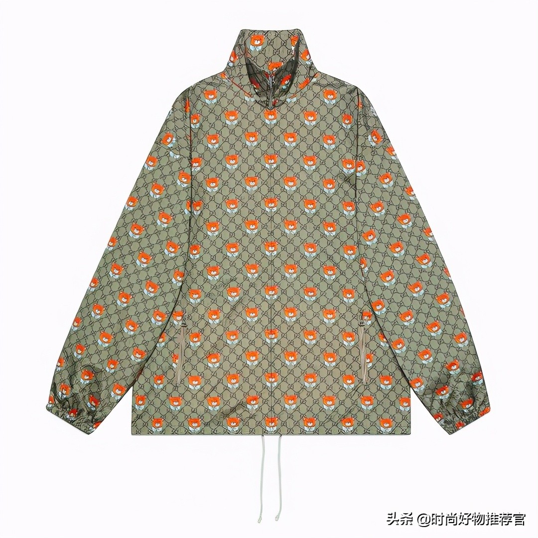 gucci泰迪熊印花连衣裙 (gucci粉色卫衣泰迪熊)