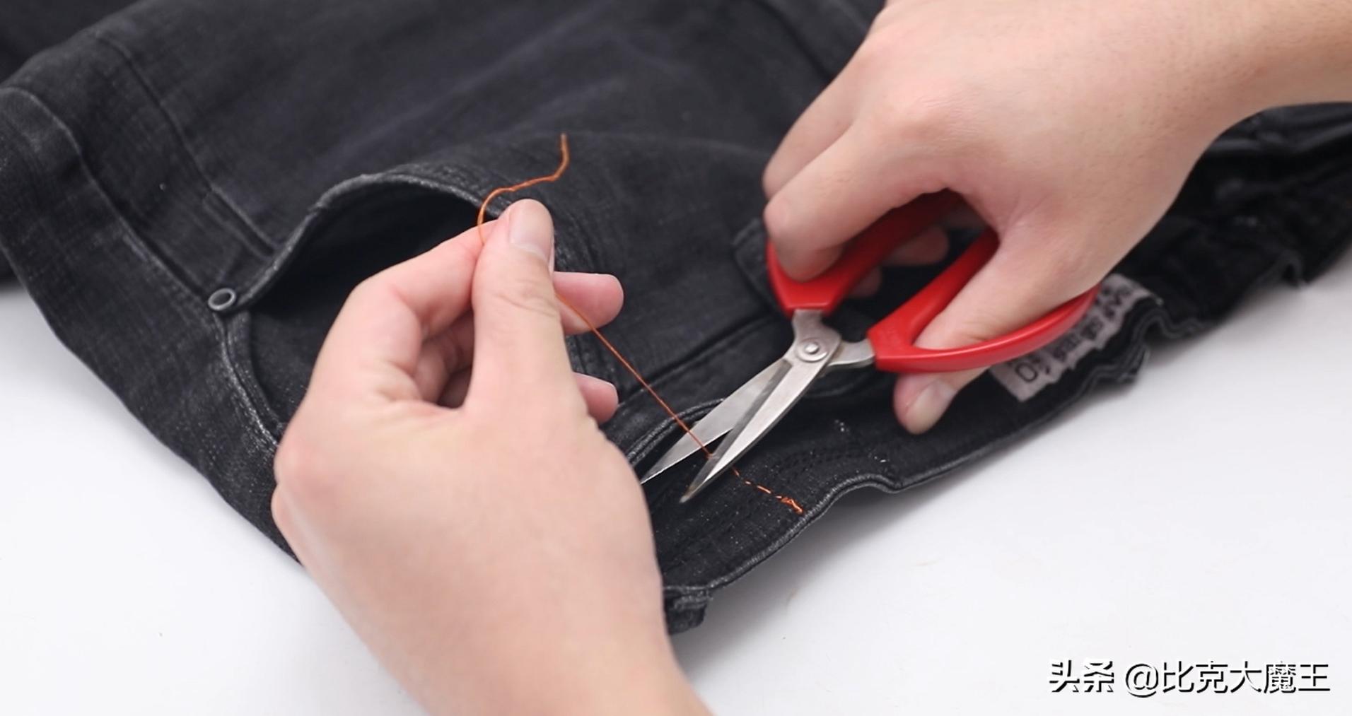裤腰大简易处理方法,裤腰大了剪掉怎么缝