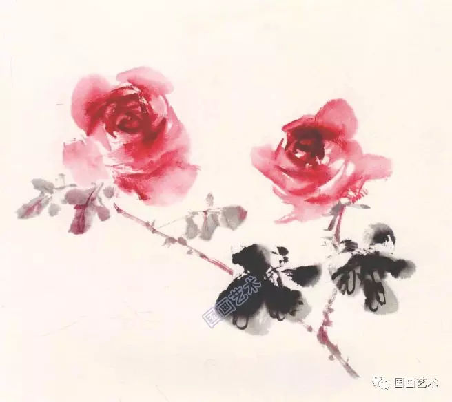 月季花的画法视频教程,一学就会中国画写意月季的画法