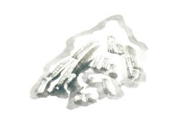 国画山水画石头的画法如何上色,国画石头的画法斧劈皴图片