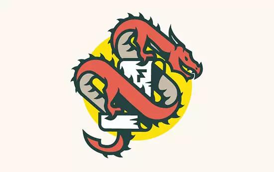 以龙为元素的logo图片,龙logo极简设计