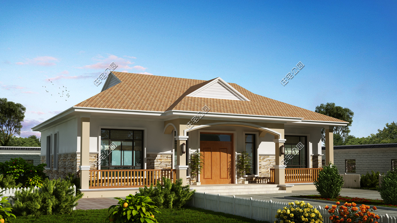 农村养老一层小别墅图纸,农村一层养老别墅自建房设计