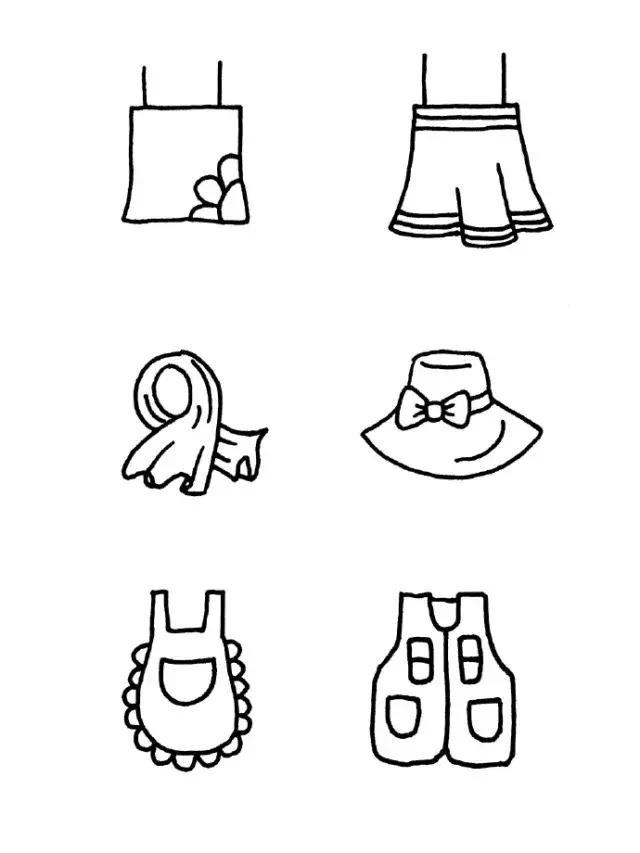 衣服简笔画和裙子简笔画,各种各样的漂亮衣服裙子简笔画