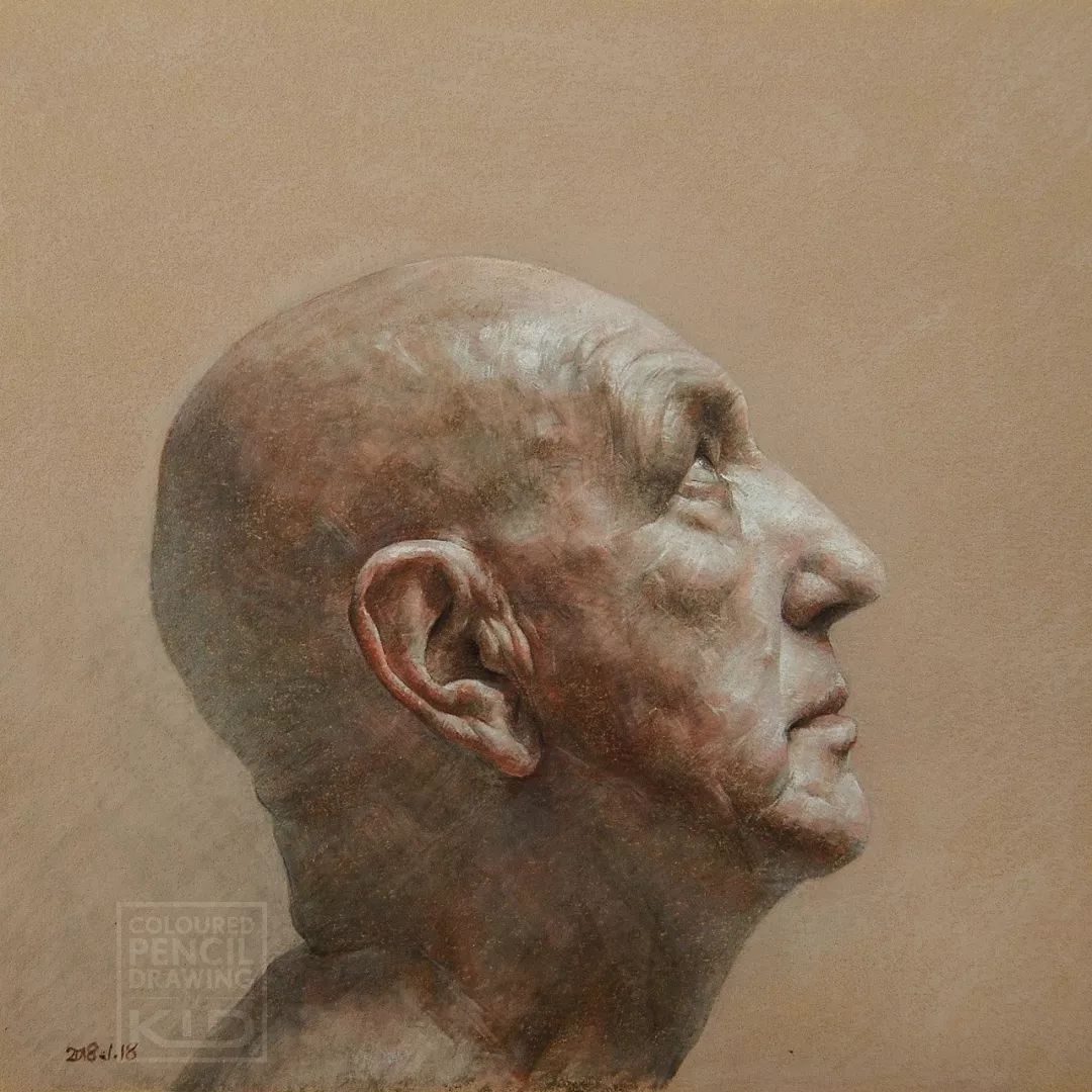 彩铅画美丽的山水画,彩铅画美人蝴蝶