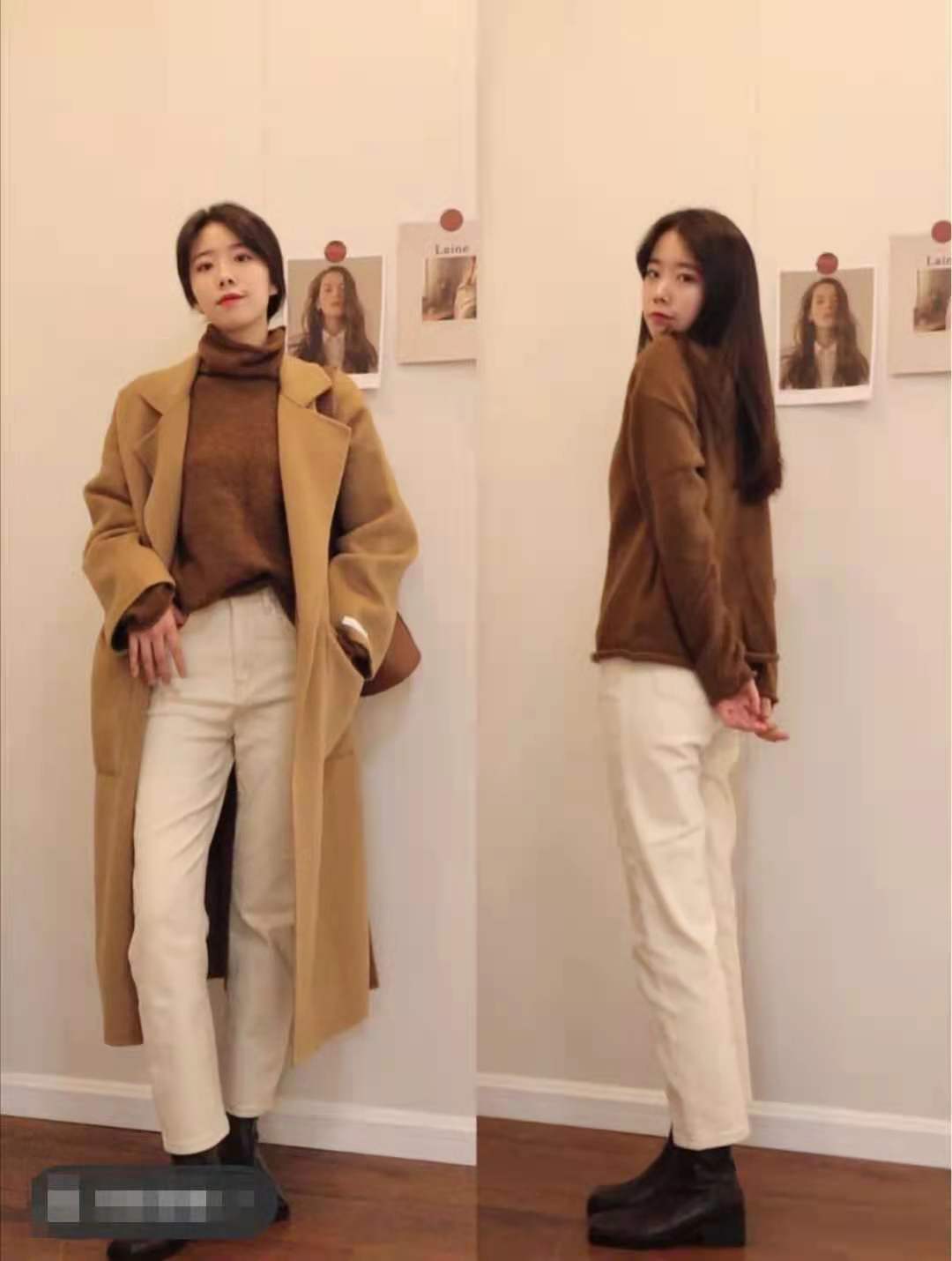 驼色大衣内搭什么颜色毛衣,咖色羊毛大衣配驼色毛衣的图片