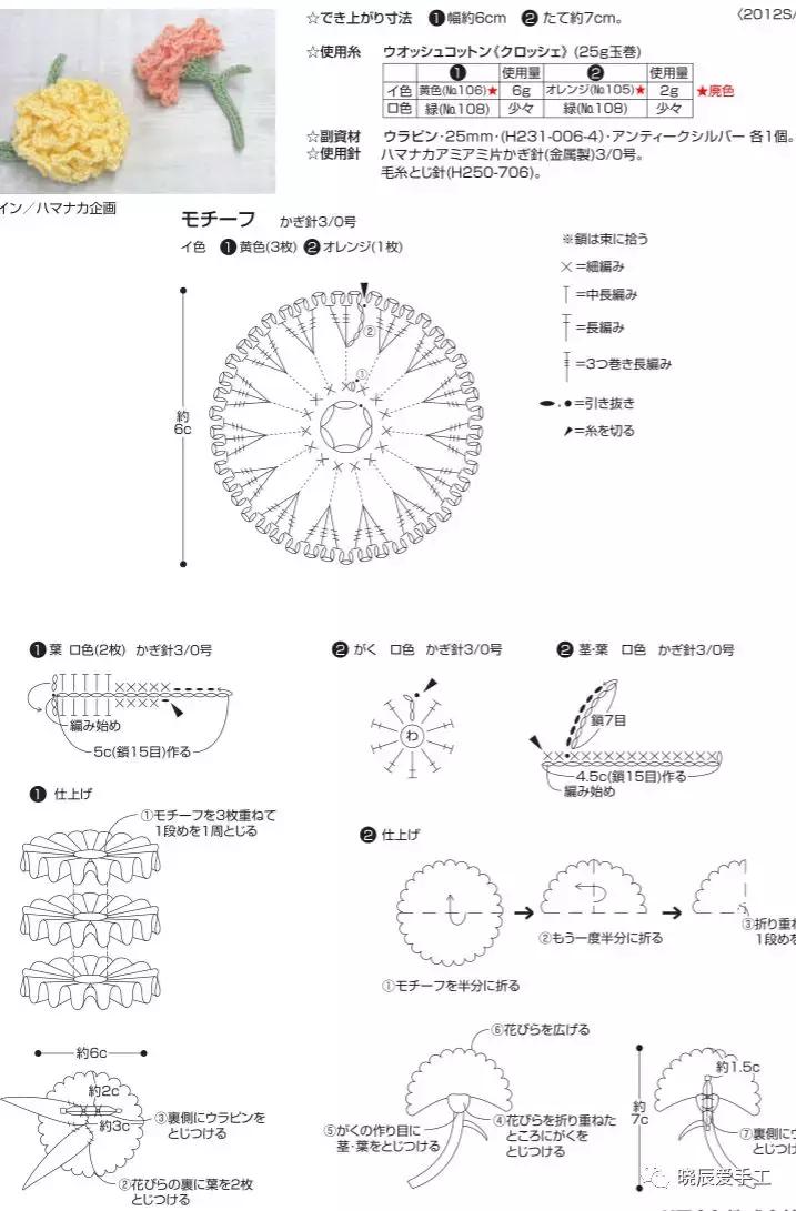 钩针康乃馨花束图解,母亲节康乃馨花束手工制作简单
