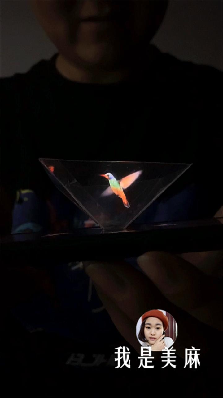 爸爸用塑料片做了个3d投影仪,自制3d投影仪看电影