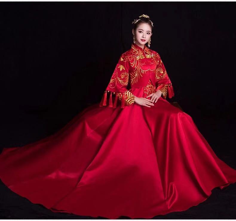 最适合穿中式嫁衣,新款秀禾服新娘礼服中式嫁衣