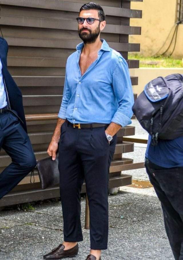 年轻好看的男士衬衫都有什么款,拉弗洛蓝男士衬衫