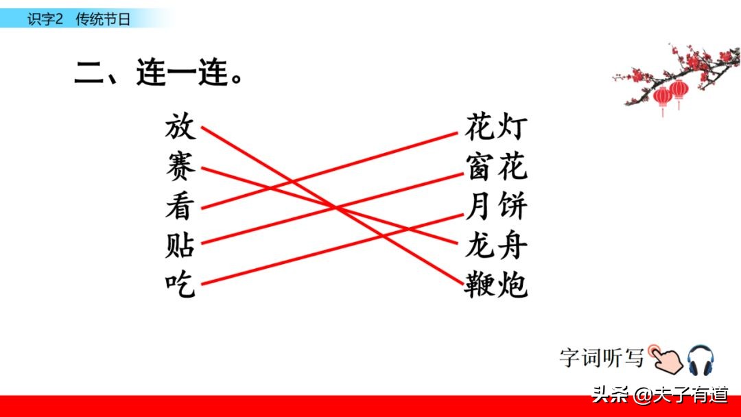 二年级语文下册传统节日动画课文,二年级下册语文传统节日同步练习