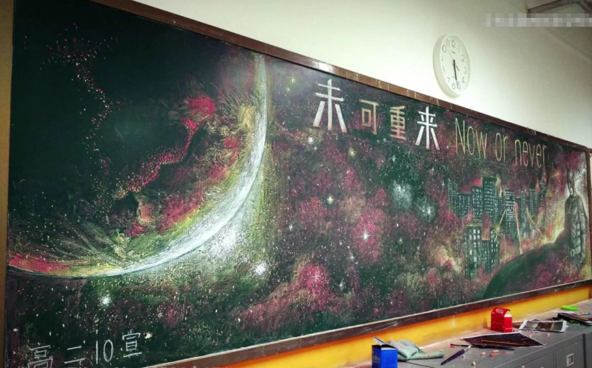 中学生黑板报走红,初中生的黑板报走红