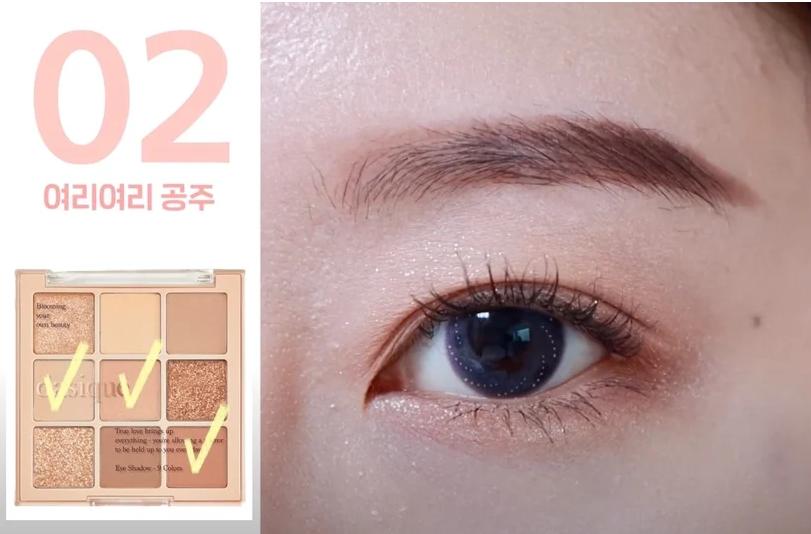 眼妆教程韩妆,韩黛妍眼影盘教程