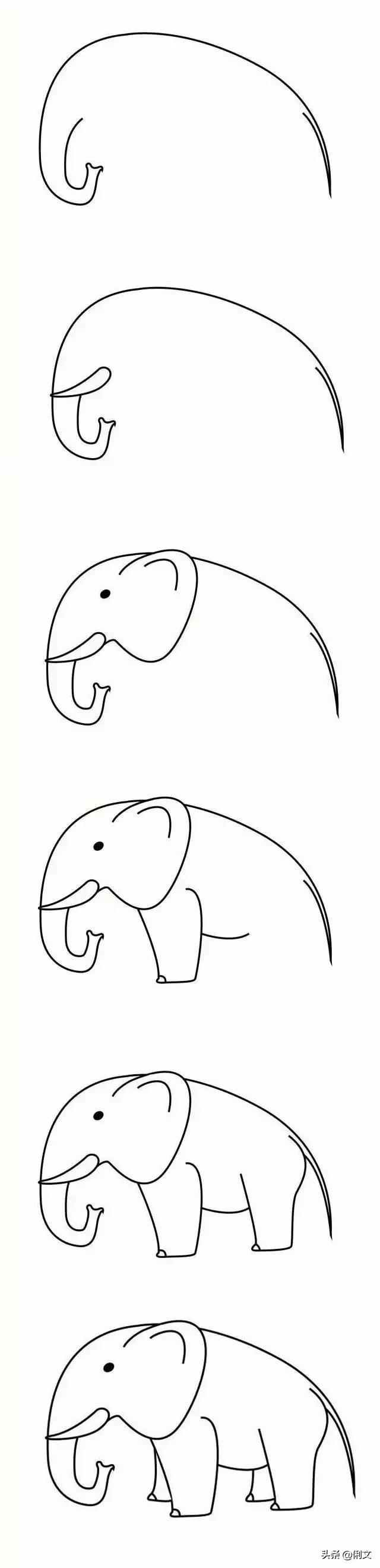 100个简笔画小动物超简单一年级,简笔画小动物100种可爱表情包