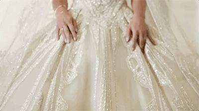 15万颗施华洛世奇水晶,eliesaab婚纱