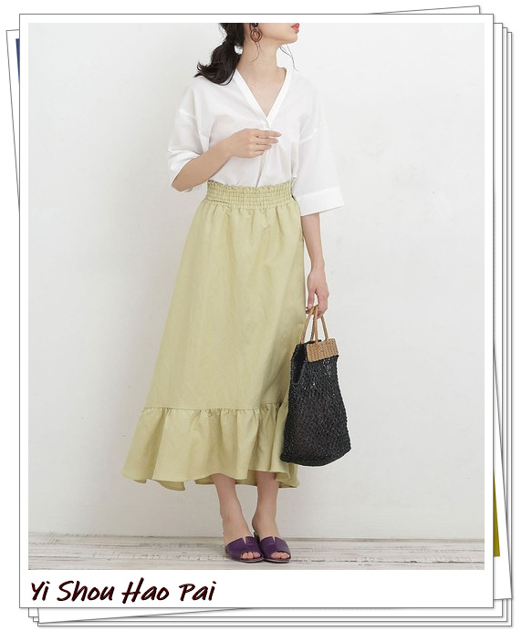 亚麻垂感半身裙,洋气半身裙白色亚麻材质