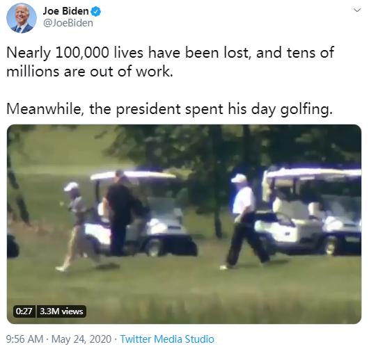 “10万死亡名单”轰动美国，川普却被爆去玩高尔夫，网友们炸了