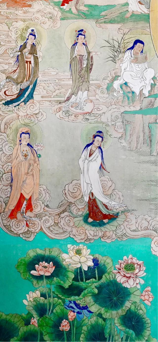 观音菩萨三十二像工笔画,观世音菩萨画像工笔画